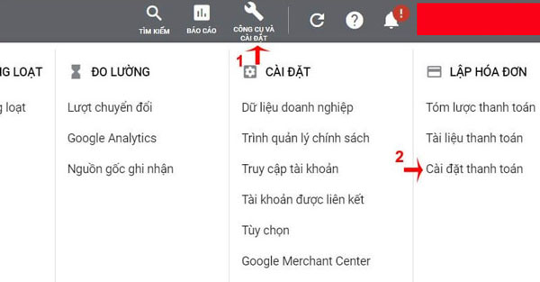 Chọn Công cụ và chọn Cài đặt tài khoản của bạn.