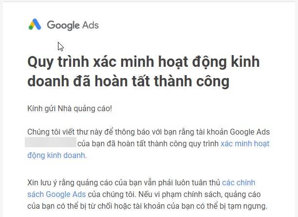 email google gửi về