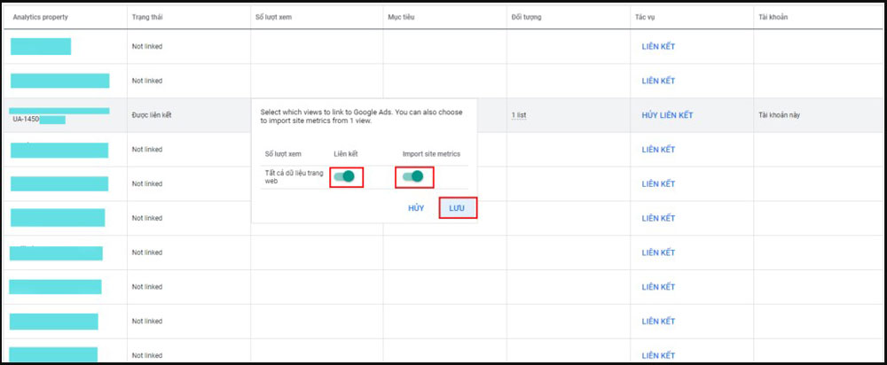 Liên kết Google Analytics với Google Ads