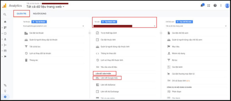 Liên kết Google Analytics với Google Ads