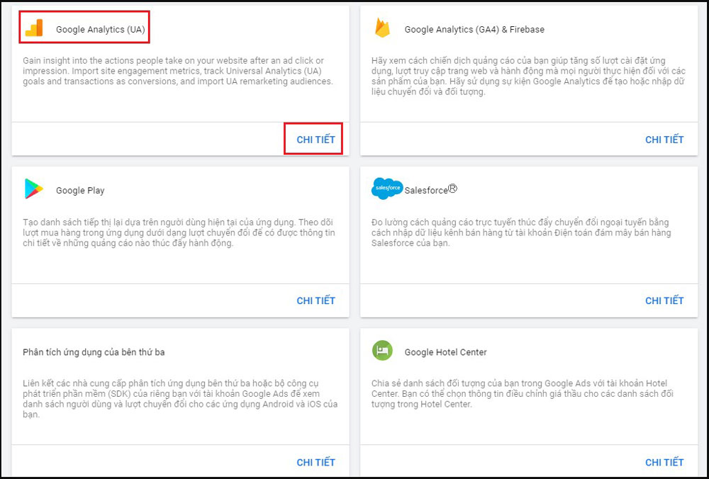 Liên kết Google Analytics với Google Ads