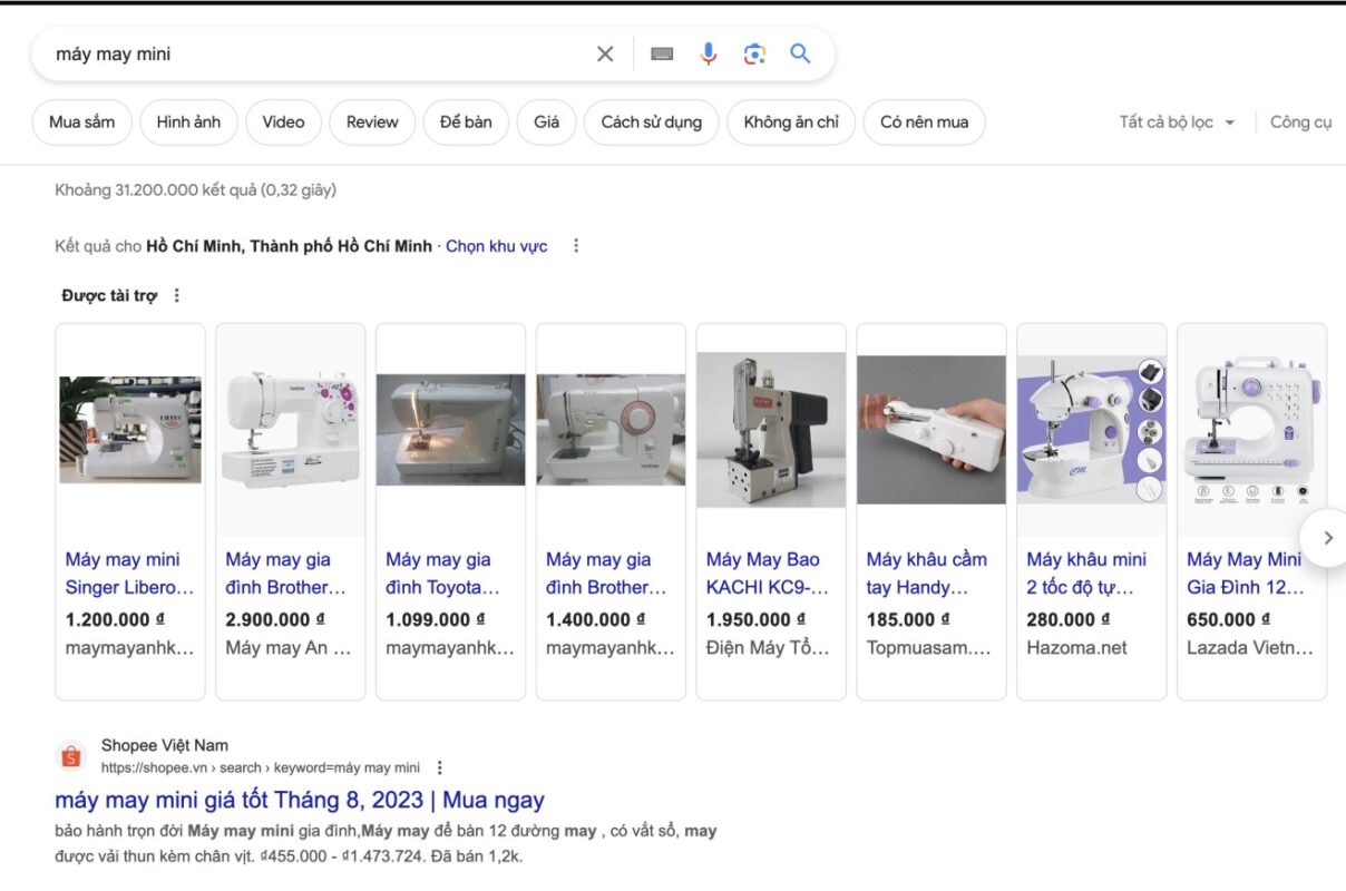 hình ảnh quảng cáo google shopping