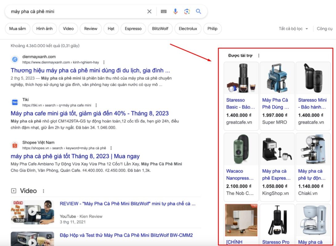 hình ảnh quảng cáo google shopping